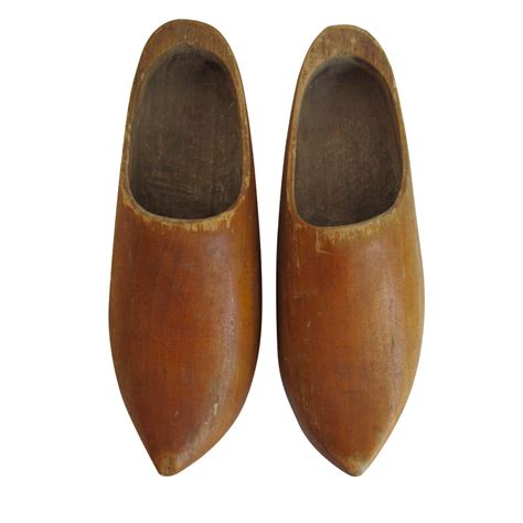 Dutch Wooden Clogs - A Pair | Chairish