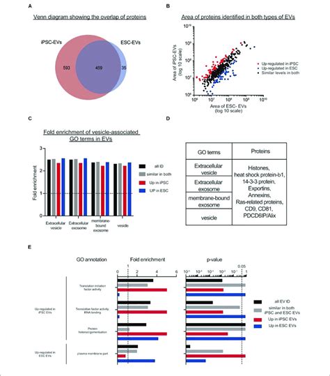 Proteomics Analysis On Evs From Mouse Ipscs And Escs A Venn