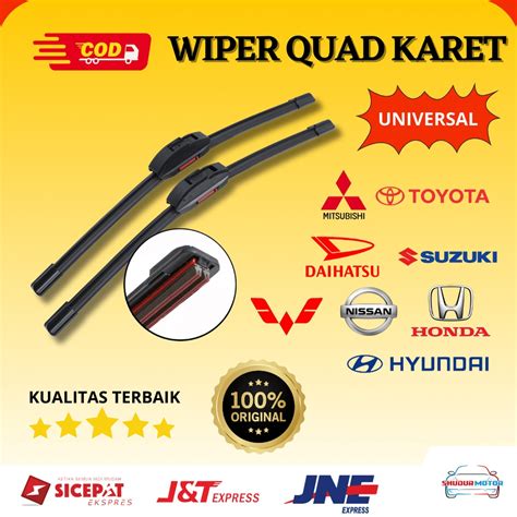 Jual Wiper Quad Blade Lapis Karet Frameless Universal Untuk Semua