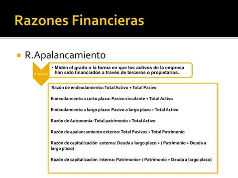 Razones Financieras Ppt