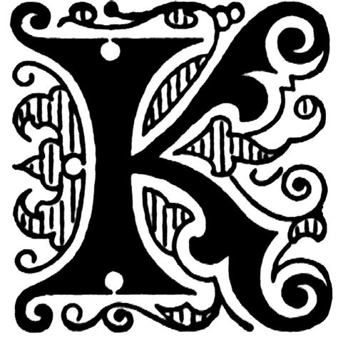 K, Ornate initial | Decorative letters, Clip art, Letter k