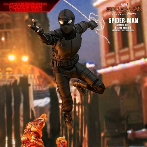 Hot Toys MMS Spider Man Far From Home Spider Man Stealth Suit Deluxe Version