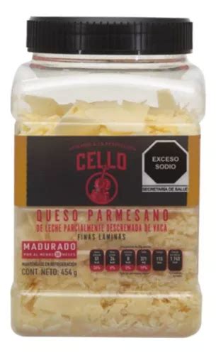 Queso Parmesano En Finas Laminas Cello Bote De 454 Gramos Meses Sin