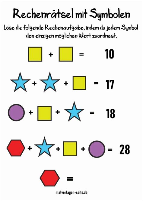 Rechenr Tsel Mit Symbolen R Tsel F R Kinder Ausmalbild Kostenlos