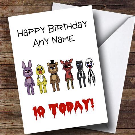 Personalised Five Nights At Freddy's Fnaf Children's Birthday Card - The Card Zoo