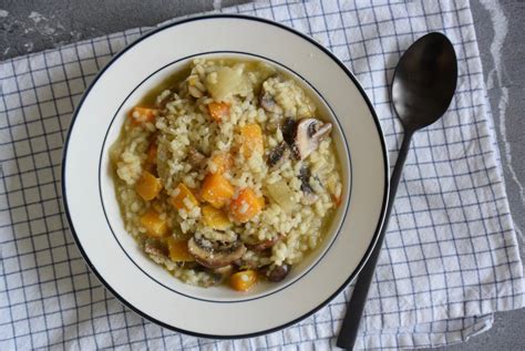 Risotto Met Pompoen En Champignons Puur Suzanne Vega Vegan Recepten