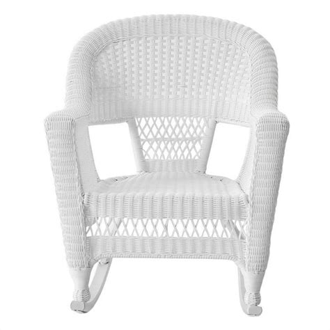 Jeco Resin Wicker Patio Rocker In White Set Of Cymax Business