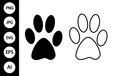 Dog Paw Print Outline SVG Graphic by MYDIGITALART13 · Creative Fabrica