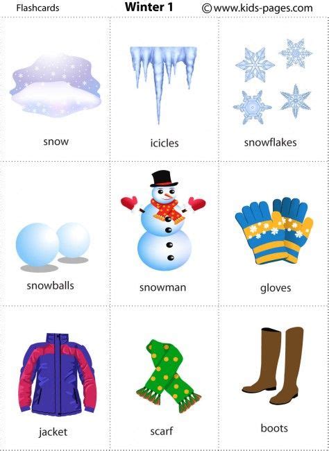 Winter 1 Flashcard Learning English For Kids Flashcards Flashcards