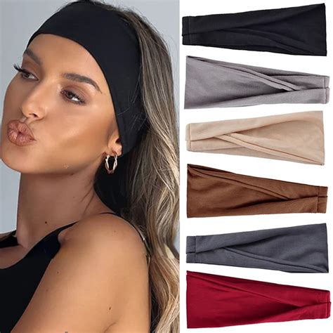 Diademas El Sticas De Color Liso Para Mujer Diadema De Yoga Turbante