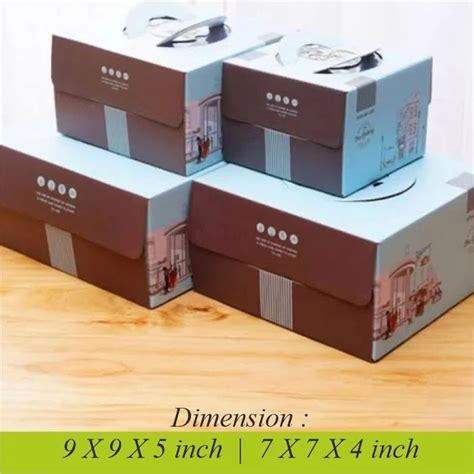 Printed Duplex Paper Cake And Pastry Box 500 Gram Without Window At