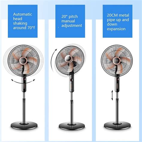 Ventilador eléctrico de 3 ajustes de velocidad ventilador de pie