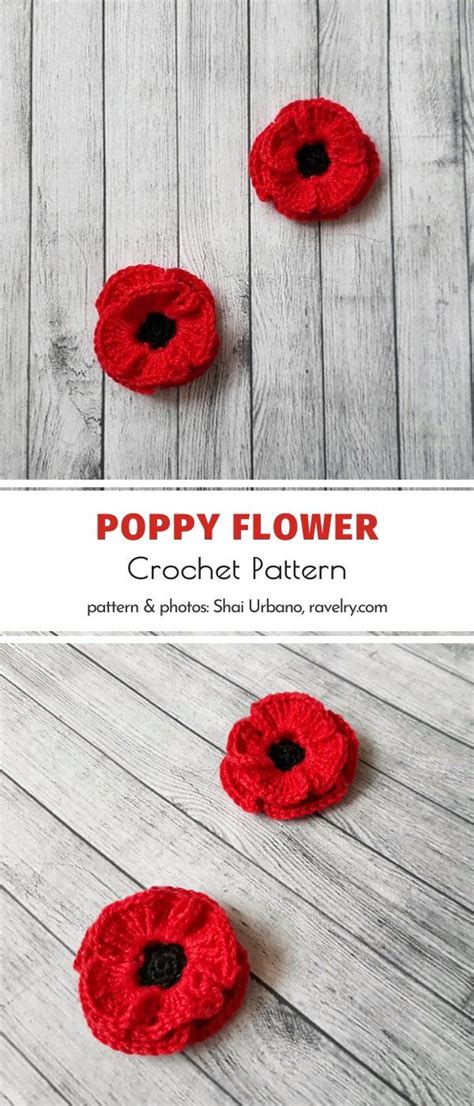 Beautiful Crochet Poppies Crochet Poppy Crochet Poppy Pattern