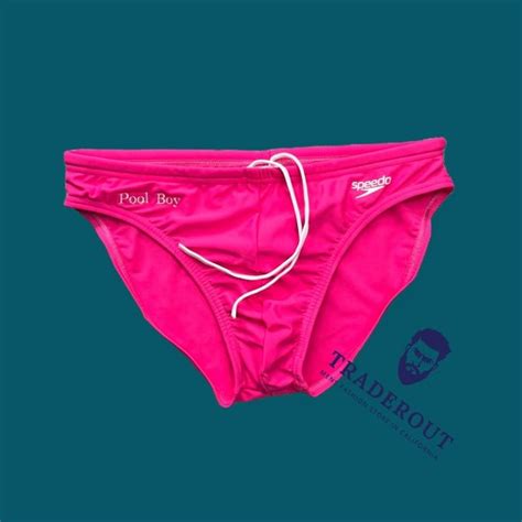 Pool Boy Custom Embroidery Men Pink Beach Diving Swim Brief Bikini Swimwear Ebay