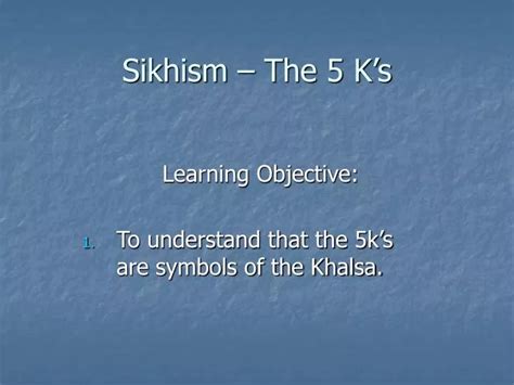 Ppt Sikhism The 5 Ks Powerpoint Presentation Free Download Id