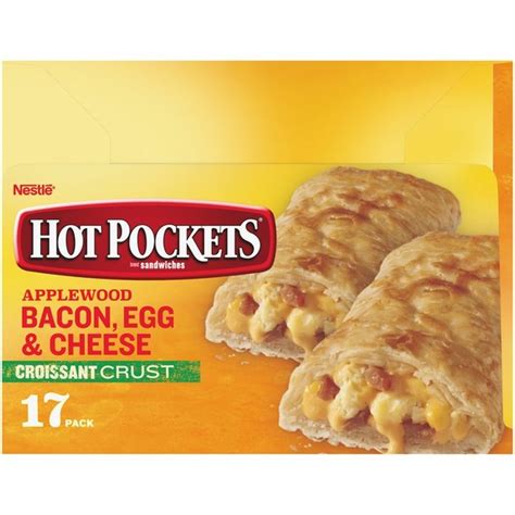 Hot Pockets Applewood Bacon Egg Cheese Croissant Crust Frozen Sandwiches 76 5 Oz Instacart