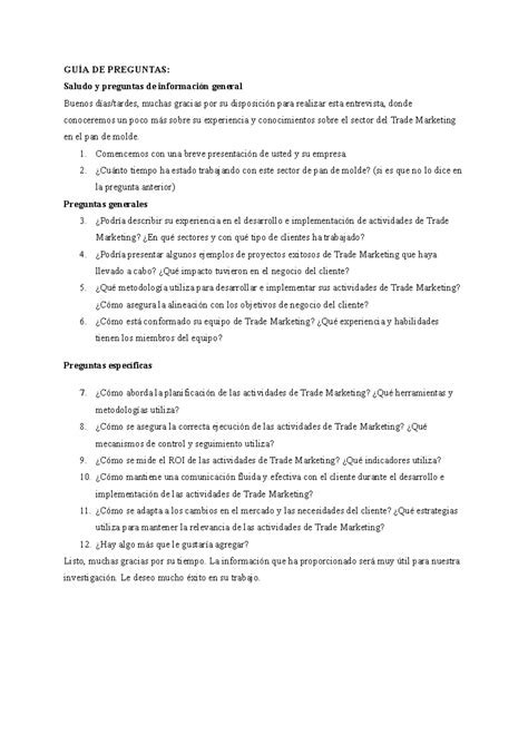 GUÍA DE Preguntas proovedores - GUÍA DE PREGUNTAS: Saludo y preguntas