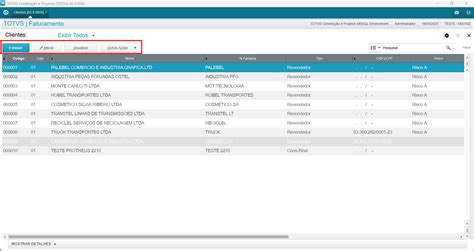 Cadastro De Clientes Totvs Protheus RFB Sistemas Consultoria TOTVS