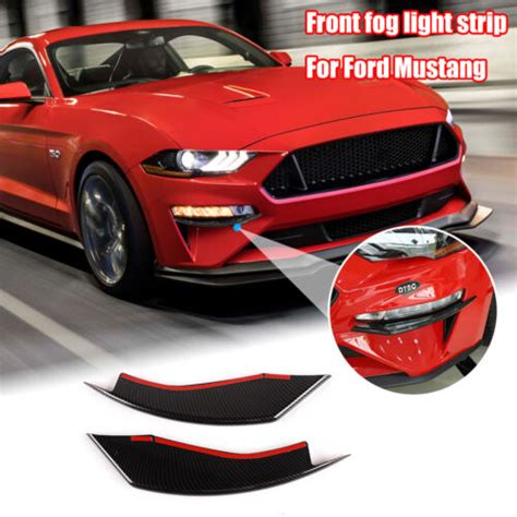 Front Bumper Winglets Fog Light Trim Cover For Ford Mustang