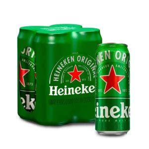 Pack 2 Cerveza Heineken Fourpack Lata x 473 Ml Tambo Cada vez más