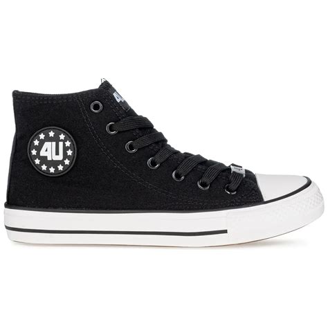 Zapatilla Just U Dama Zb Chuck Negro Platanitos