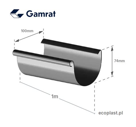 GAMRAT PVC Ceglasty Rynna 100mm 1m ECOPLAST