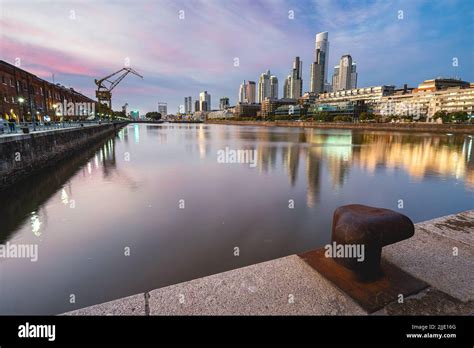 An Evening At He Docks Of Puerto Madero Buenos Aires Argentina Stock