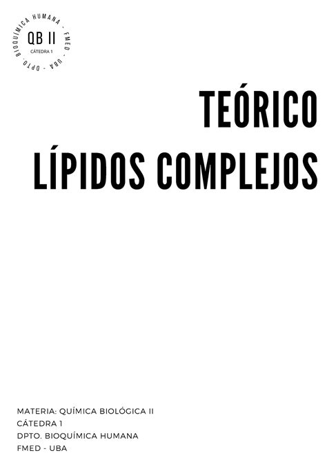 Te Ã³rico Metabolismo de l Ã pidos complejos texto 2023 TEÓRICO