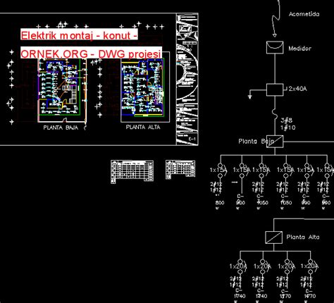 Proje Sitesi Elektrik Montaj Konut Autocad Projesi