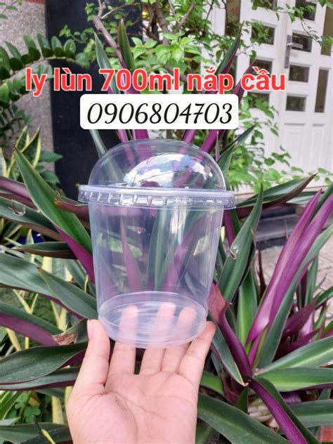 HOT Set 50 Thố nhựa đựng trà sữa nước ép ly nhựa lùn 700ml nắp bằng nắp cầu Quán nào cũng
