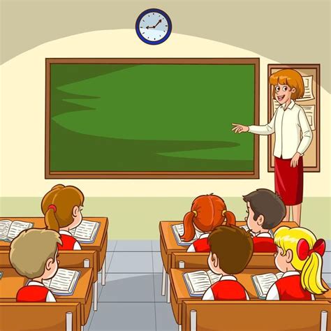 In the classroom with children. Teacher or professor teaches students ...