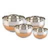 LEXI HOME 4 Piece Premium 2 Tone Stainless Steel Hammered Mixing Bowl