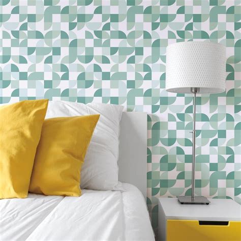 Mid Century Geometric Peel And Stick Wallpaper Roommates Decor