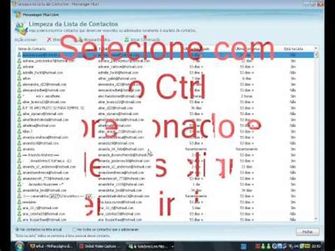 Como Deletar Varios Contatos De Uma Vez S No Msn Youtube