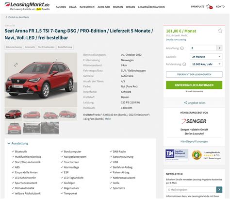 Seat Arona Im Leasing F R Euro Im Monat Brutto Ntv Autoleasing