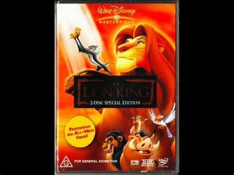 Opening To The Lion King 2003 DVD Australia YouTube