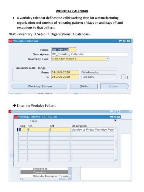 Workday Calendar | PDF