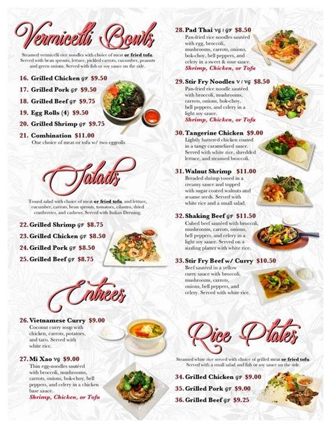 Online Menu Of Pho Saigon Pearl Glendale Az