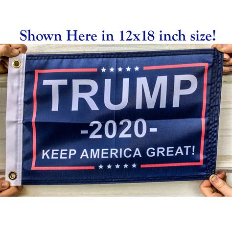 Trump 2020 Keep America Great Flag Blue Nylon { Made In Usa