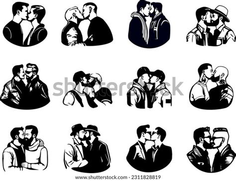 12 Gay Men Kissing Men Set Stock Vector Royalty Free 2311828819 Shutterstock