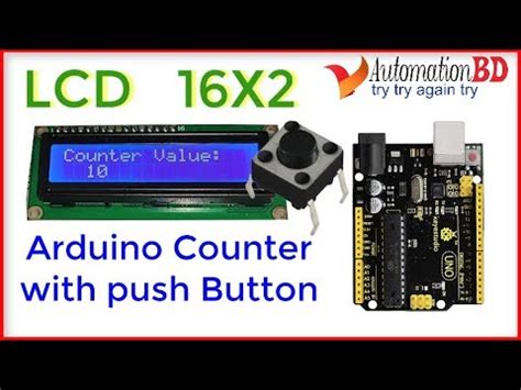 Arduino Counter With LCD Display And Push Button Tutorial YouTube