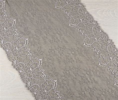 Extra Wide Stretch Lace Taupe Floral Elastic Lingerie Lace Etsy