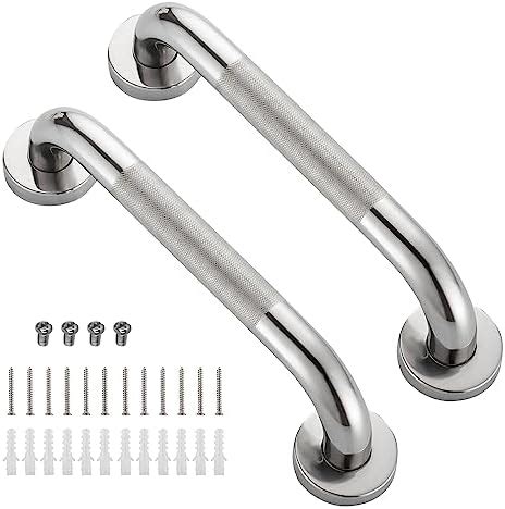 2 Pack Anti Slip Shower Grab Rail For Elderly Bathroom Stainless