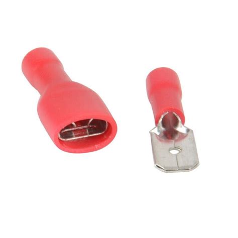 Pcs Red Female Male Spade Insulated Crimp Connector Terminal