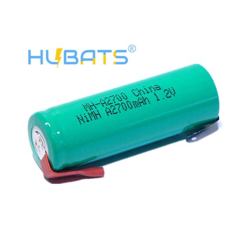 Ni MH A Size 17 50mm 2700mAh 1 2v Flat Top Battery Cell With Tabs