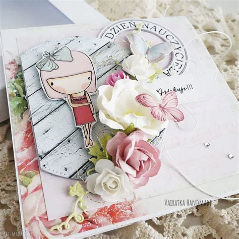 dzień nauczyciela kartka w pudełku scrapbooking Vairatka ღ art Madam pl