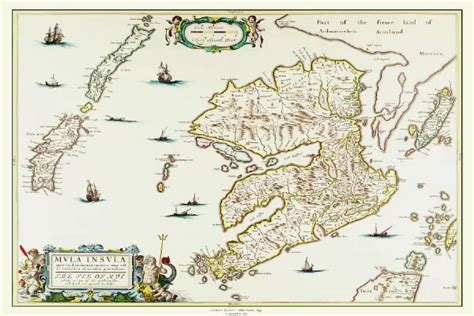 Old Map Of The Isle Of Mull Scotland By Johan Blaue