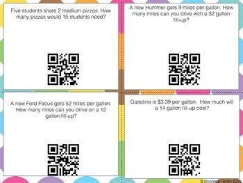 Ratios And Proportions QR Code Task Cards By ITeach Math With Tech