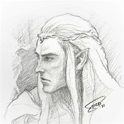 ArtStation - Lord of the Rings Elf sketches, Thranduil and Arwen