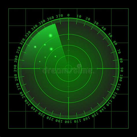 Schermo Radar Verde Militare Con L Obiettivo Hud Interface Futuristico